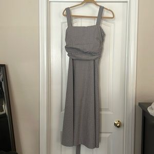 Veronica beard plaid ruched dress 8